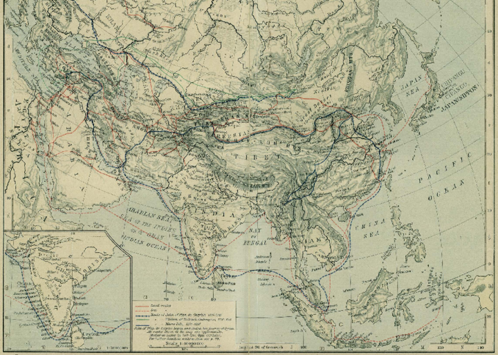 mediaeval map of Asia commerce