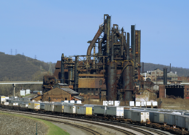 rail cars and steel mill